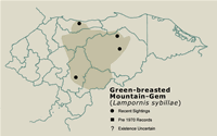 Green-breasted Mountain-Gem Distribution Map