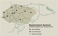 Resplendent Quetzal Distribution Map