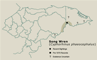 Song Wren Distribution Map